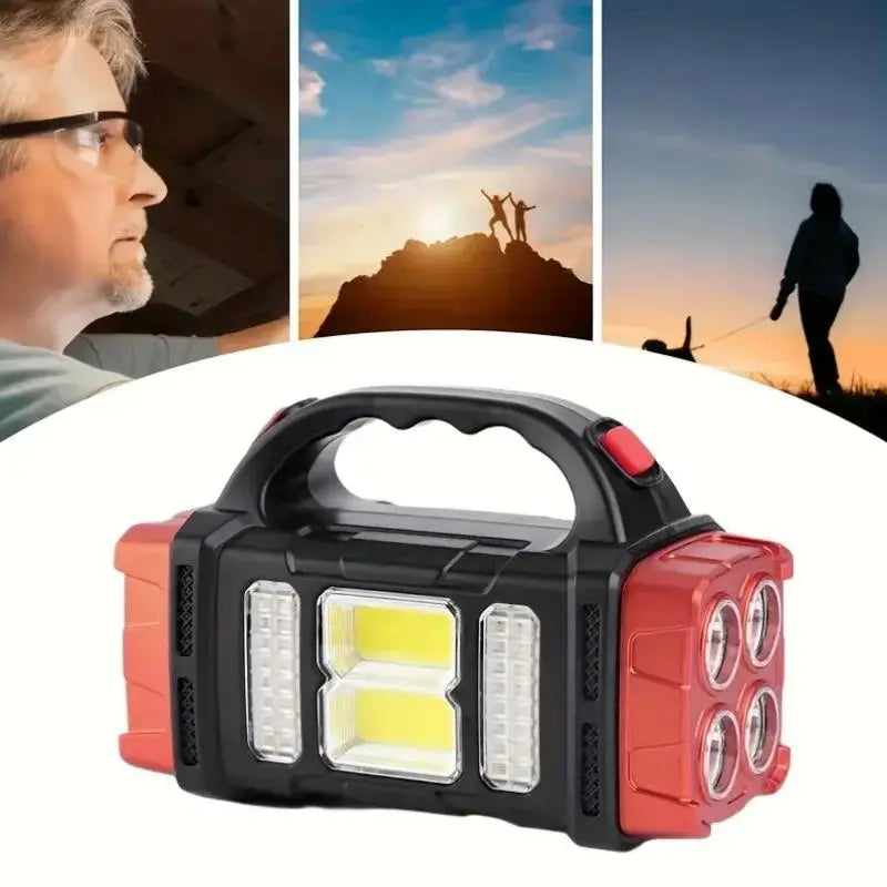 Portable Solar-Powered Camping Light, Outdoor Rechargeable LED Flashlight, Flashlight Lighting, Multifunctional Solar Hand Lamp for Camping and Hiking, Camping Accessories, Solar Camping Lights #GLOBAL PICKS
