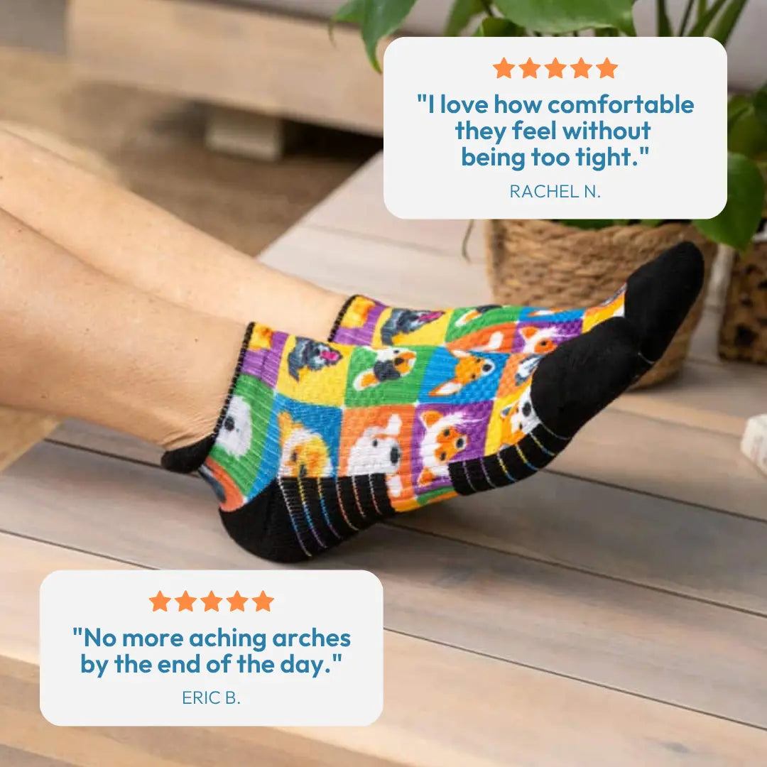 [5-Pack] Unisex Ankle Compression Socks - Viasox 14 Mmhg Uniform Compression, Bamboo Blend, Seamless, Supportive, Gentle, Moisture-Wicking, Improved Circulation, Foot Pain Relief, Less Foot Fatigue, All-Day Comfort for Exercise, Travel