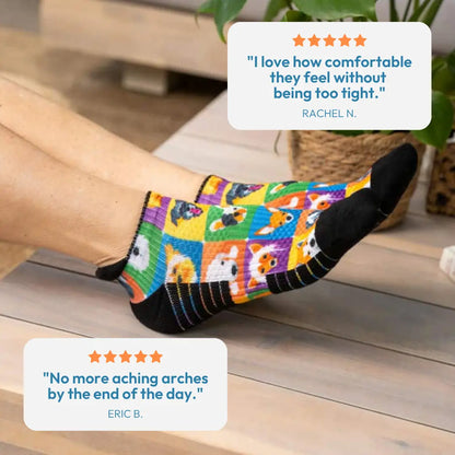 [5-Pack] Unisex Ankle Compression Socks - Viasox 14 Mmhg Uniform Compression, Bamboo Blend, Seamless, Supportive, Gentle, Moisture-Wicking, Improved Circulation, Foot Pain Relief, Less Foot Fatigue, All-Day Comfort for Exercise, Travel