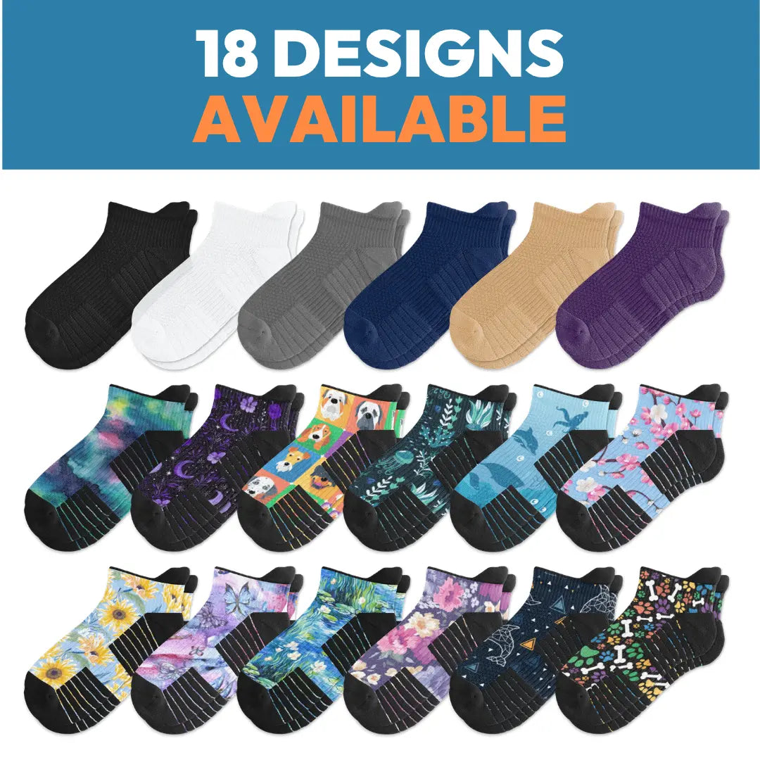 [5-Pack] Unisex Ankle Compression Socks - Viasox 14 Mmhg Uniform Compression, Bamboo Blend, Seamless, Supportive, Gentle, Moisture-Wicking, Improved Circulation, Foot Pain Relief, Less Foot Fatigue, All-Day Comfort for Exercise, Travel