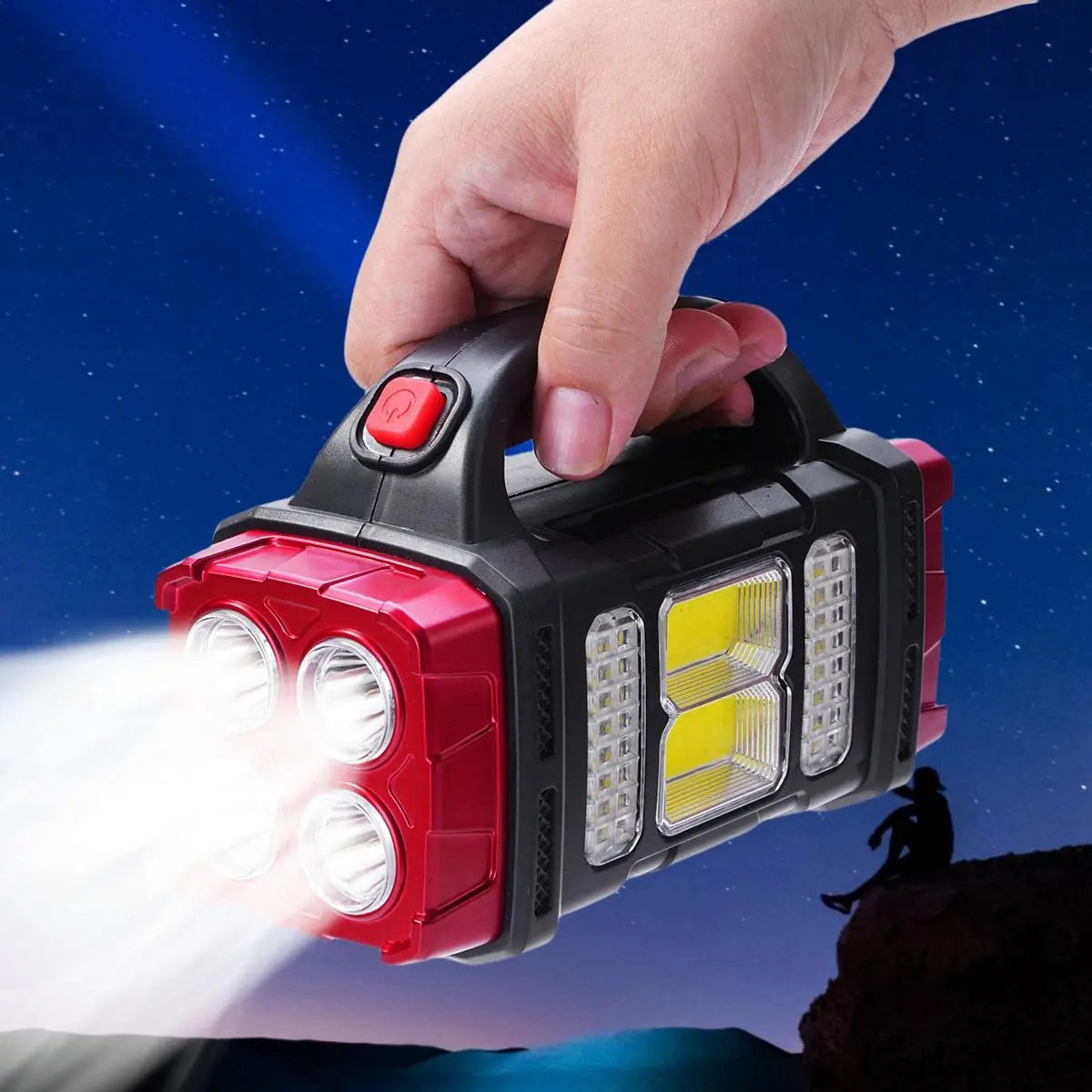 Portable Solar-Powered Camping Light, Outdoor Rechargeable LED Flashlight, Flashlight Lighting, Multifunctional Solar Hand Lamp for Camping and Hiking, Camping Accessories, Solar Camping Lights #GLOBAL PICKS