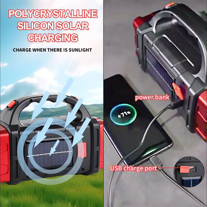 Portable Solar-Powered Camping Light, Outdoor Rechargeable LED Flashlight, Flashlight Lighting, Multifunctional Solar Hand Lamp for Camping and Hiking, Camping Accessories, Solar Camping Lights #GLOBAL PICKS