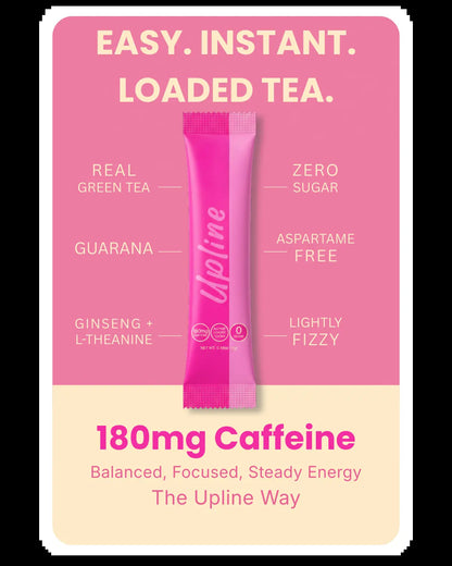 Upline Instant Loaded Tea Mix - Single Pack Multi Flavor, High Caffeine Content, Low Calorie, Low Carb, Sugar-Free, Aspartame-Free, Lightly Carbonated