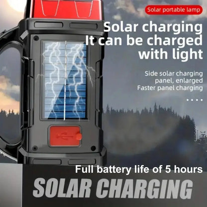 Portable Solar-Powered Camping Light, Outdoor Rechargeable LED Flashlight, Flashlight Lighting, Multifunctional Solar Hand Lamp for Camping and Hiking, Camping Accessories, Solar Camping Lights #GLOBAL PICKS
