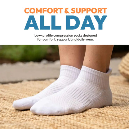 [5-Pack] Unisex Ankle Compression Socks - Viasox 14 Mmhg Uniform Compression, Bamboo Blend, Seamless, Supportive, Gentle, Moisture-Wicking, Improved Circulation, Foot Pain Relief, Less Foot Fatigue, All-Day Comfort for Exercise, Travel