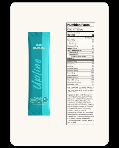 Upline Instant Loaded Tea Mix - Single Pack Multi Flavor, High Caffeine Content, Low Calorie, Low Carb, Sugar-Free, Aspartame-Free, Lightly Carbonated