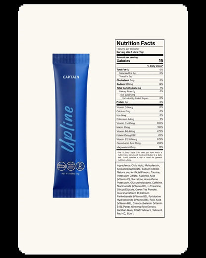 Upline Instant Loaded Tea Mix - Single Pack Multi Flavor, High Caffeine Content, Low Calorie, Low Carb, Sugar-Free, Aspartame-Free, Lightly Carbonated