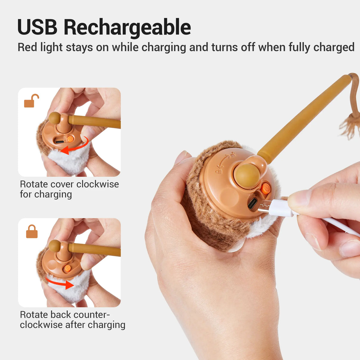 Potaroma Smart Rolling Mouse Cat Toy - Motion-Activated Electric Interactive Toy, Rechargeable Enriching Play Exercise Game for Indoor Kittens & Cats
